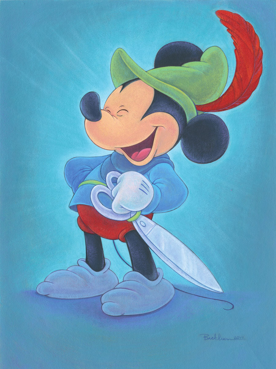 Mickey Mouse Brave Little Tailor Walt Disney Fine Art Bret Iwan Signed Limited Edition Print of 195 on Canvas "Happy Hero"