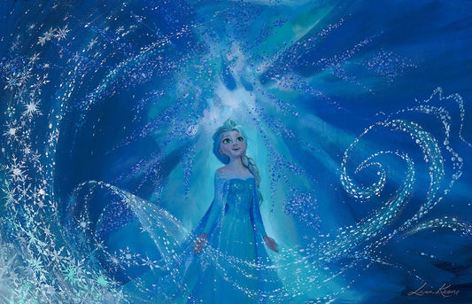 Frozen Elsa Walt Disney Fine Art Lisa Keene Signed Limited Edition of 195 Print on Canvas "One with the Wind and Sky"