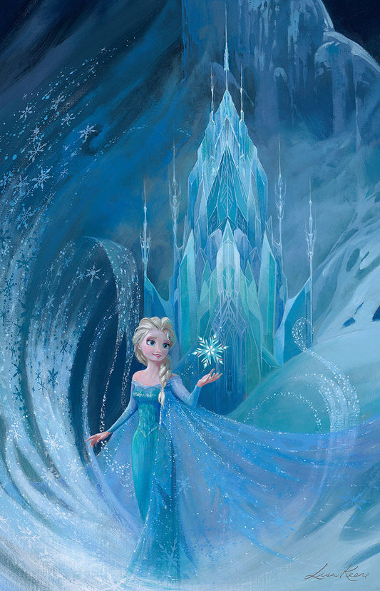 Elsa Frozen Walt Disney Fine Art Lisa Keene Signed Limited Edition of 195 Print on Canvas "Well Now they Know"