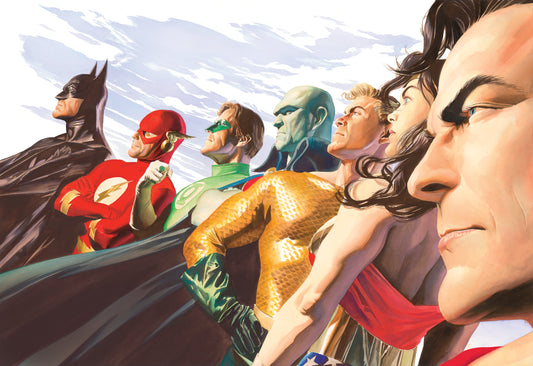 Liberty and Justice JLA Limited Edition Alex Ross SIGNED Giclee Print on Canvas Featuring The Justice League