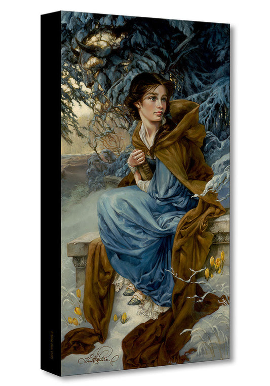 Belle Beauty and the Beast Walt Disney Fine Art Heather Edwards Limited Edition Treasures on Canvas TOC "Love Blooms in Winter"