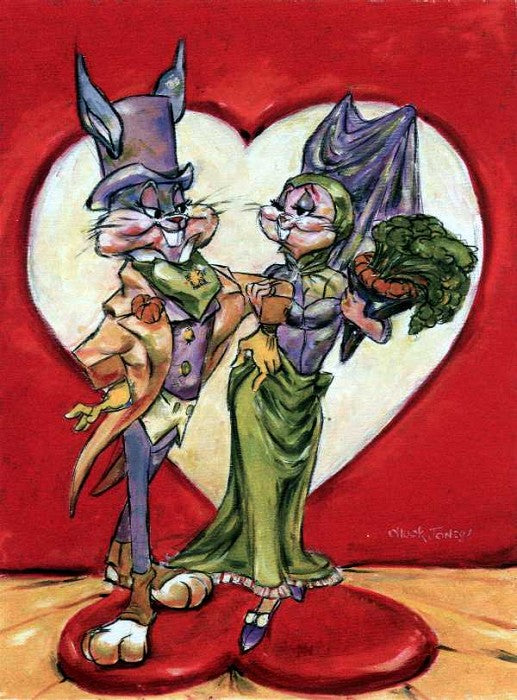 CHUCK JONES Love is in the Hare Warner Brothers Canvas Giclee Limited Edition Print of 350 Valentines Day and Wedding Themed