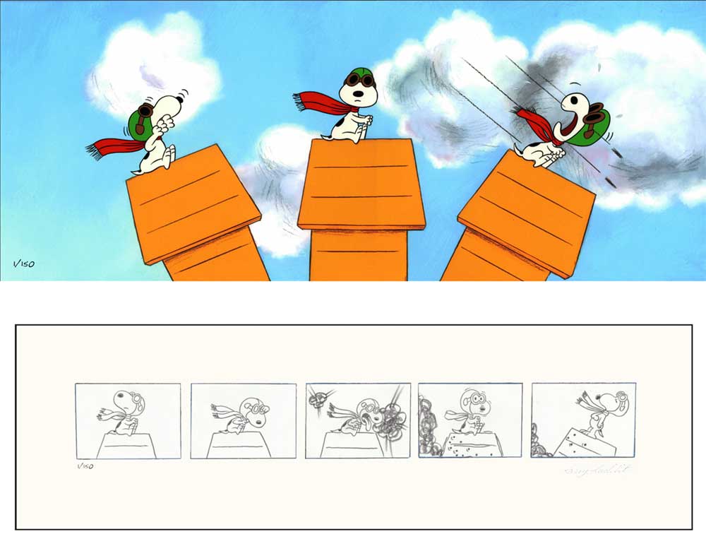 PEANUTS Snoopy's Dogfight Red Baron Limited Edition of 150 Animation C ...