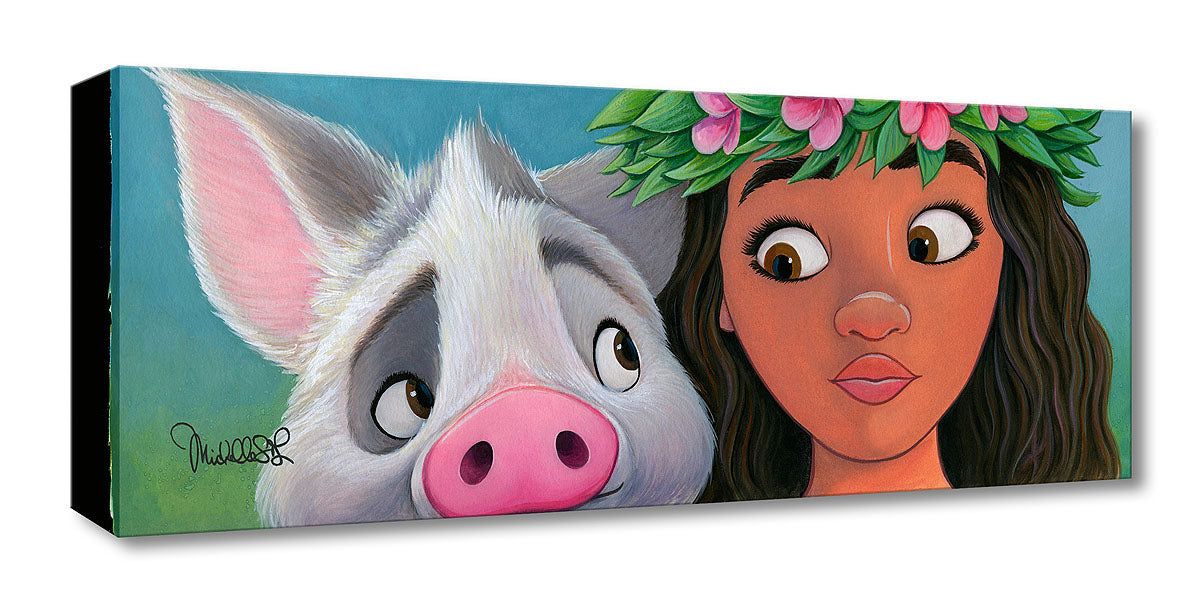 Moana Pua Pig Walt Disney Fine Art Michelle St. Laurent Limited Edition of 1500 Treasures on Canvas Print TOC "Moana's Sidekick"