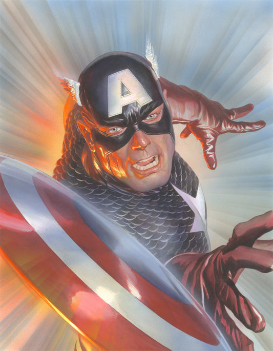 Alex Ross SIGNED Marvelocity Captain America Giclee Print on Canvas Limited Edition DELUXE SIZE
