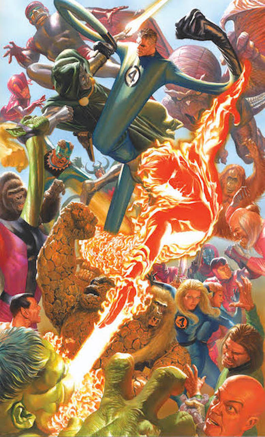 Alex Ross SIGNED Marvelocity Fantastic Four Limited Edition Giclee Print on Canvas