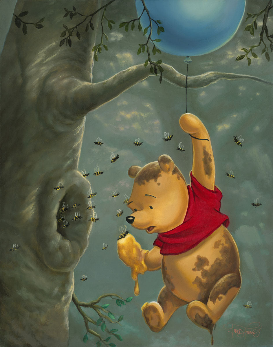 Winnie the Pooh Walt Disney Fine Art Jared Franco Signed Limited Edition of 195 on Canvas "Pooh's Sticky Situation"