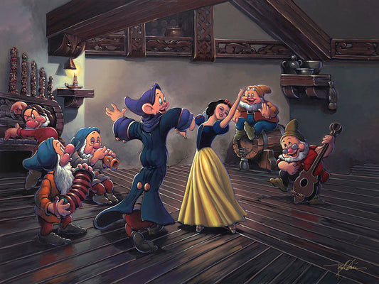 Snow White and the Seven Dwarfs Walt Disney Fine Art Rodel Gonzalez Signed Limited Edition of 80 on Canvas "Silly Song" REGULAR Edition