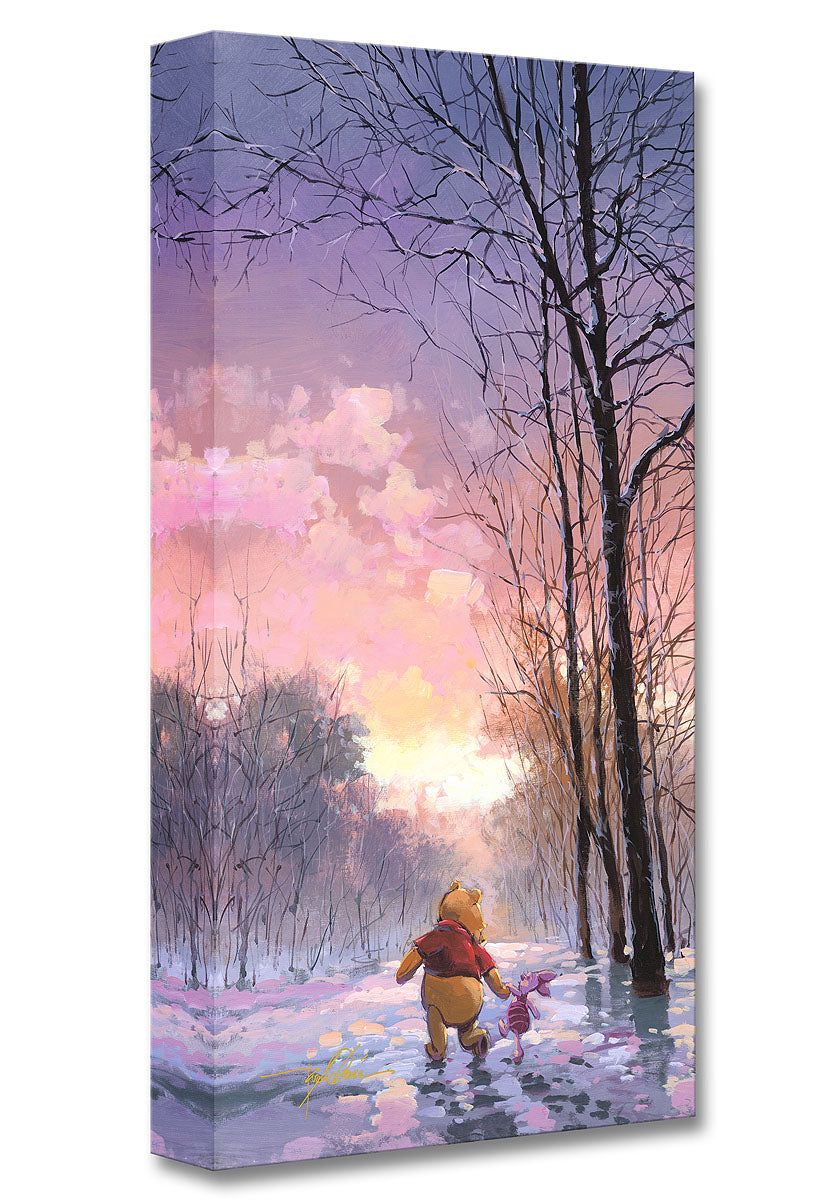 Winnie the Pooh Walt Disney Fine Art Rodel Gonzalez Limited Edition of 1500 Print on Canvas "Snowy Path" Treasures on Canvas Print TOC