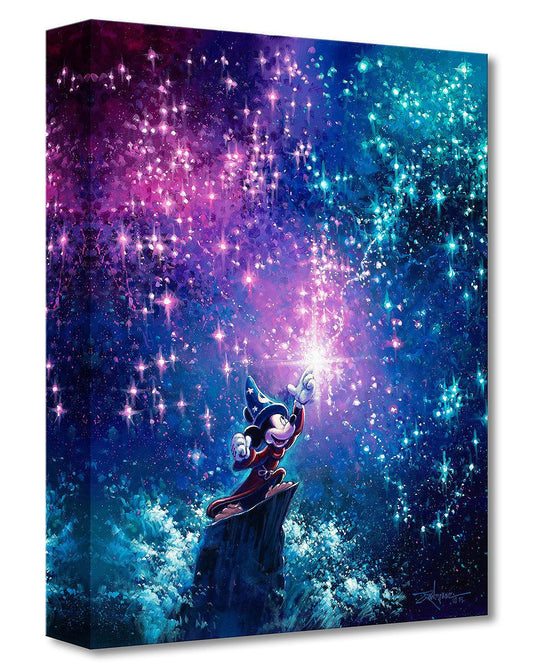 Sorcerer Mickey Mouse Walt Disney Fine Art Rodel Gonzalez Limited Edition of 1500 on Canvas "Sorcerer Mickey" Treasures on Canvas Print TOC