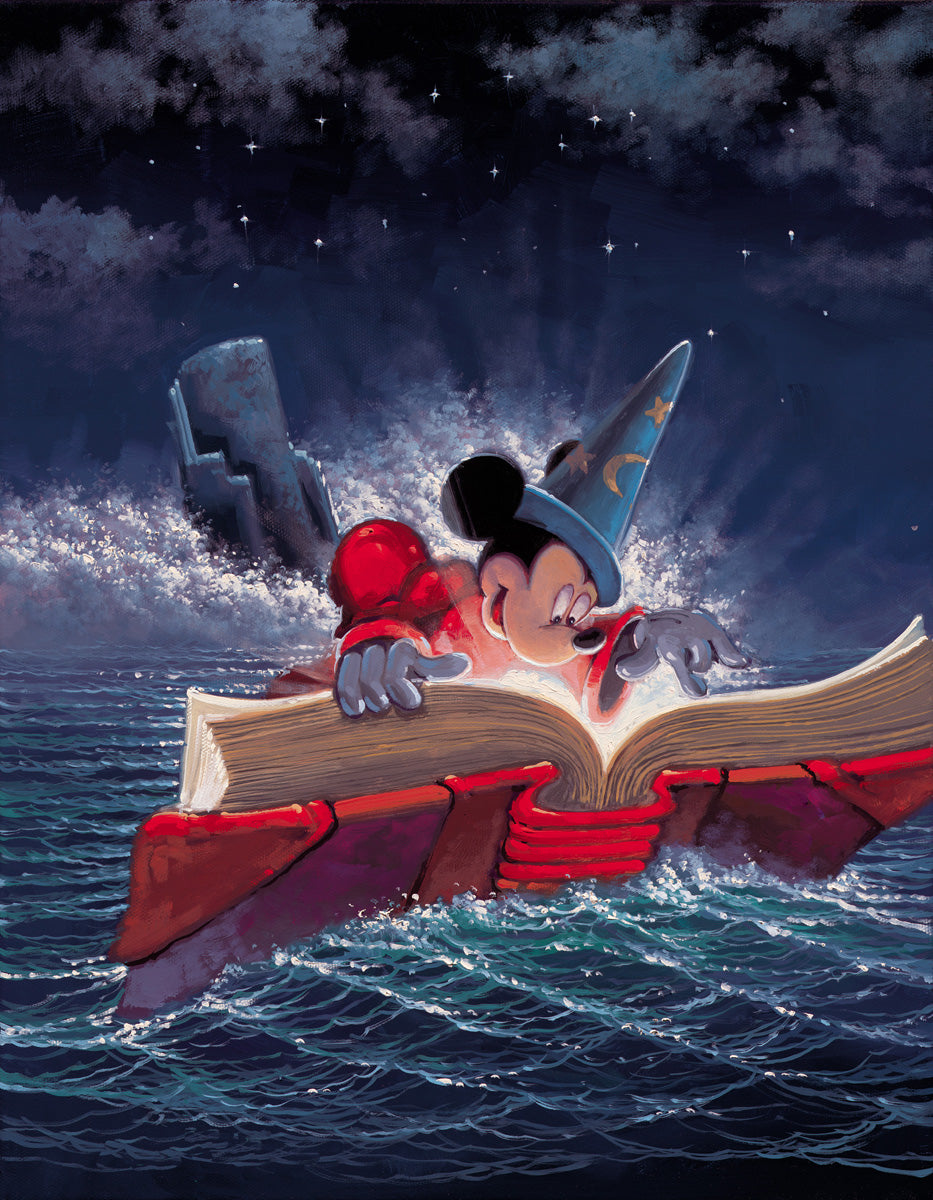 Sorcerer Mickey Mouse Walt Disney Fine Art Rodel Gonzalez Signed Limited Edition of 295 on Canvas "Sorcery"