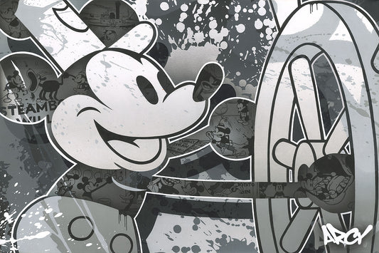 Mickey Mouse Walt Disney Fine Art ARCY Signed Limited Edition of 195 on Canvas "Steamboat Willie"