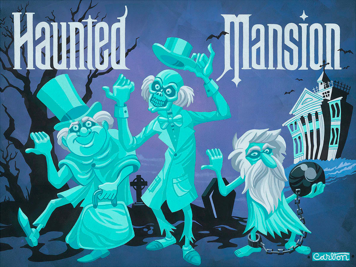 Haunted Mansion Walt Disney Fine Art Trevor Carlton Signed Limited Edition Print on Canvas "The Travelers" - Choose Your Edition