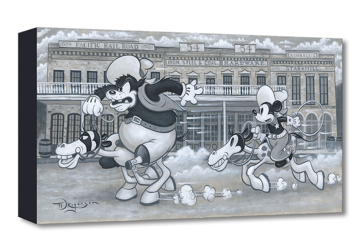 Mickey Mouse Western Walt Disney Fine Art Tim Rogerson Limited Edition Treasures on Canvas Print TOC "The Big Chase"