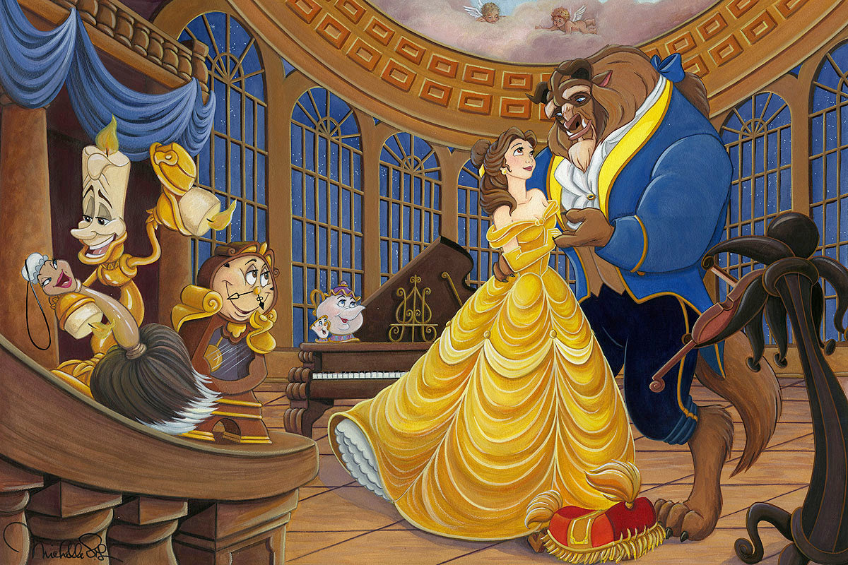 Beauty and the Beast Walt Disney Fine Art Michelle St. Laurent Signed Limited Edition of 195 on Canvas "The Dance"