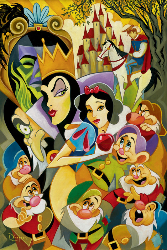 Snow White and the Seven Dwarfs Walt Disney Fine Art Tim Rogerson Signed Limited Edition of 195 on Canvas "The Enchantment of Snow White"