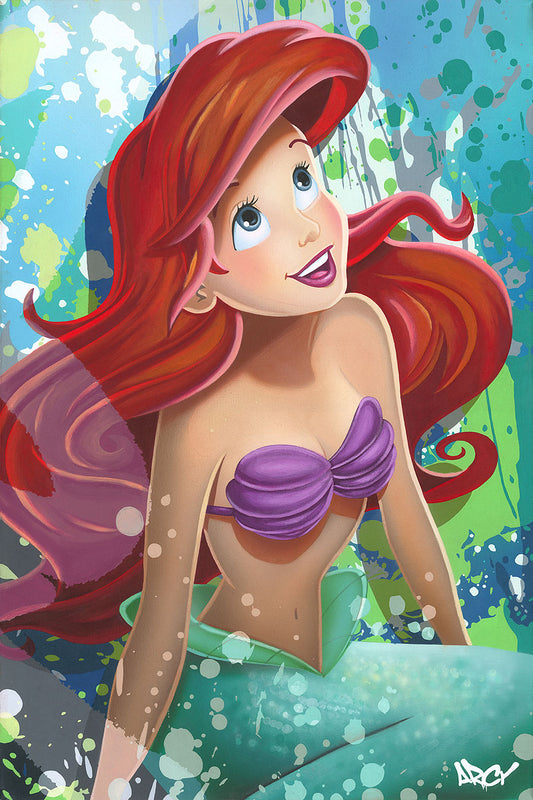 Ariel Walt Disney Fine Art ARCY Signed Limited Edition of 195 on Canvas "The Little Mermaid"