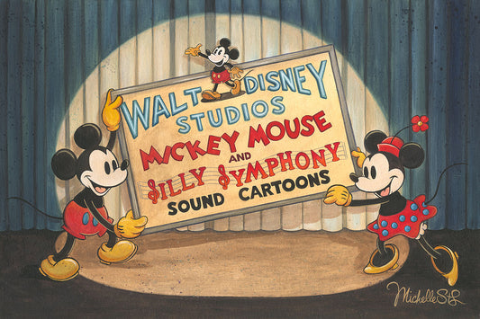 Mickey Mouse Walt Disney Fine Art Michelle St. Laurent Signed Limited Edition of 95 on Canvas "The Studio That Mice Built"