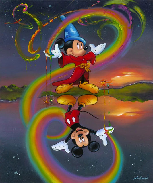 Mickey Mouse Walt Disney Fine Art Jim Warren Signed Limited Edition Print on Canvas of 95 "The Two Faces of Mickey"