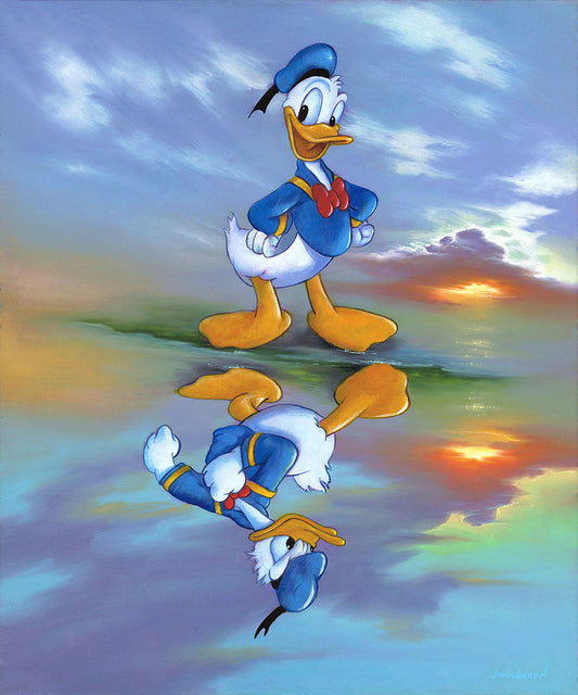 Donald Duck Walt Disney Fine Art Jim Warren Signed Limited Edition Print on Canvas of 95 "The Two Sides of Donald"