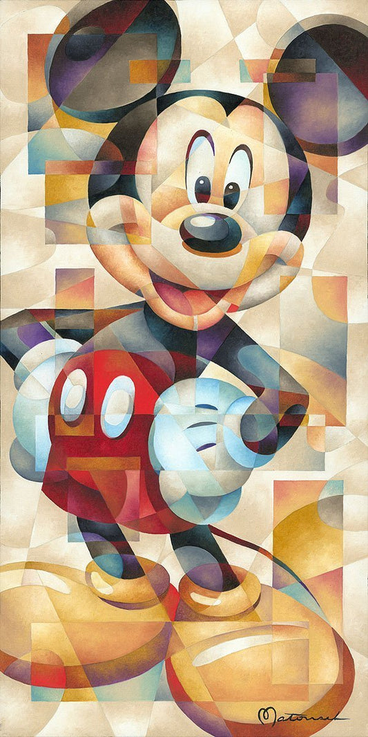 Mickey Mouse Walt Disney Fine Art Tom Matousek Signed Limited Edition of 195 on Canvas "The Famous Pose"
