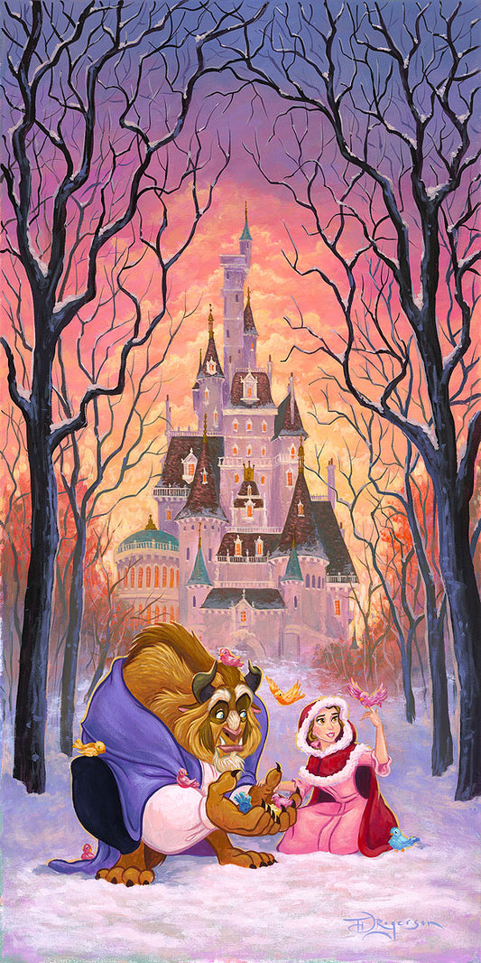 Beauty and the Beast Walt Disney Fine Art Tim Rogerson Signed Limited Edition of 195 on Canvas "There's Something Sweet"
