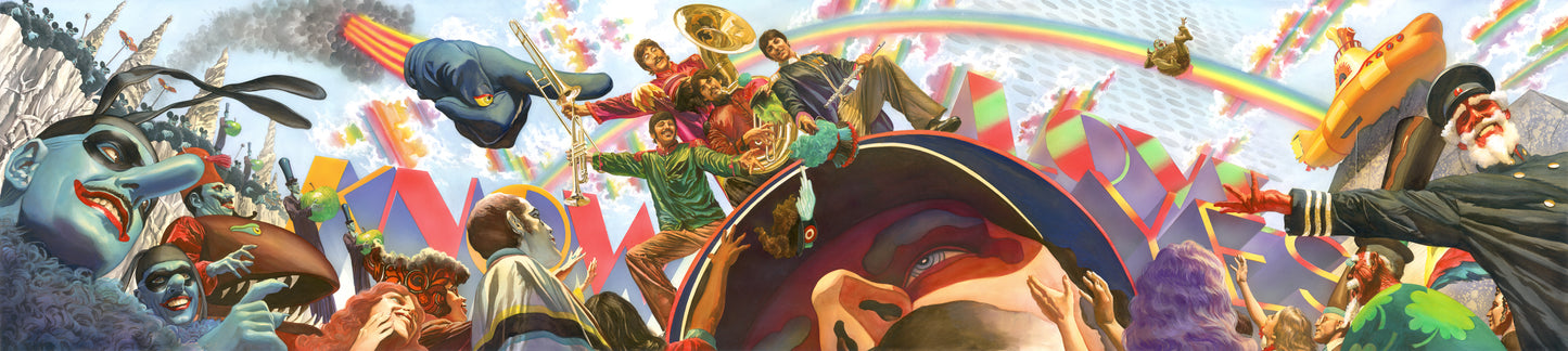 Alex Ross SIGNED The Beatles We All Live in a Yellow Submarine Giclee Print on Canvas Limited Edition