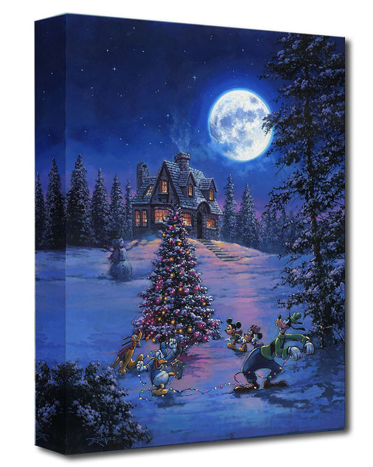 Mickey Mouse Christmas Walt Disney Fine Art Rodel Gonzalez Limited Edition of 1500 on Canvas "Winter Lights" Treasures on Canvas Print TOC