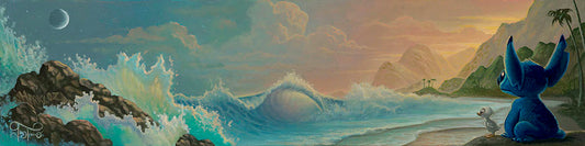 Lilo & Stitch Walt Disney Fine Art Jared Franco Signed Limited Edition of 195 Print on Canvas "Aloha Sunset"