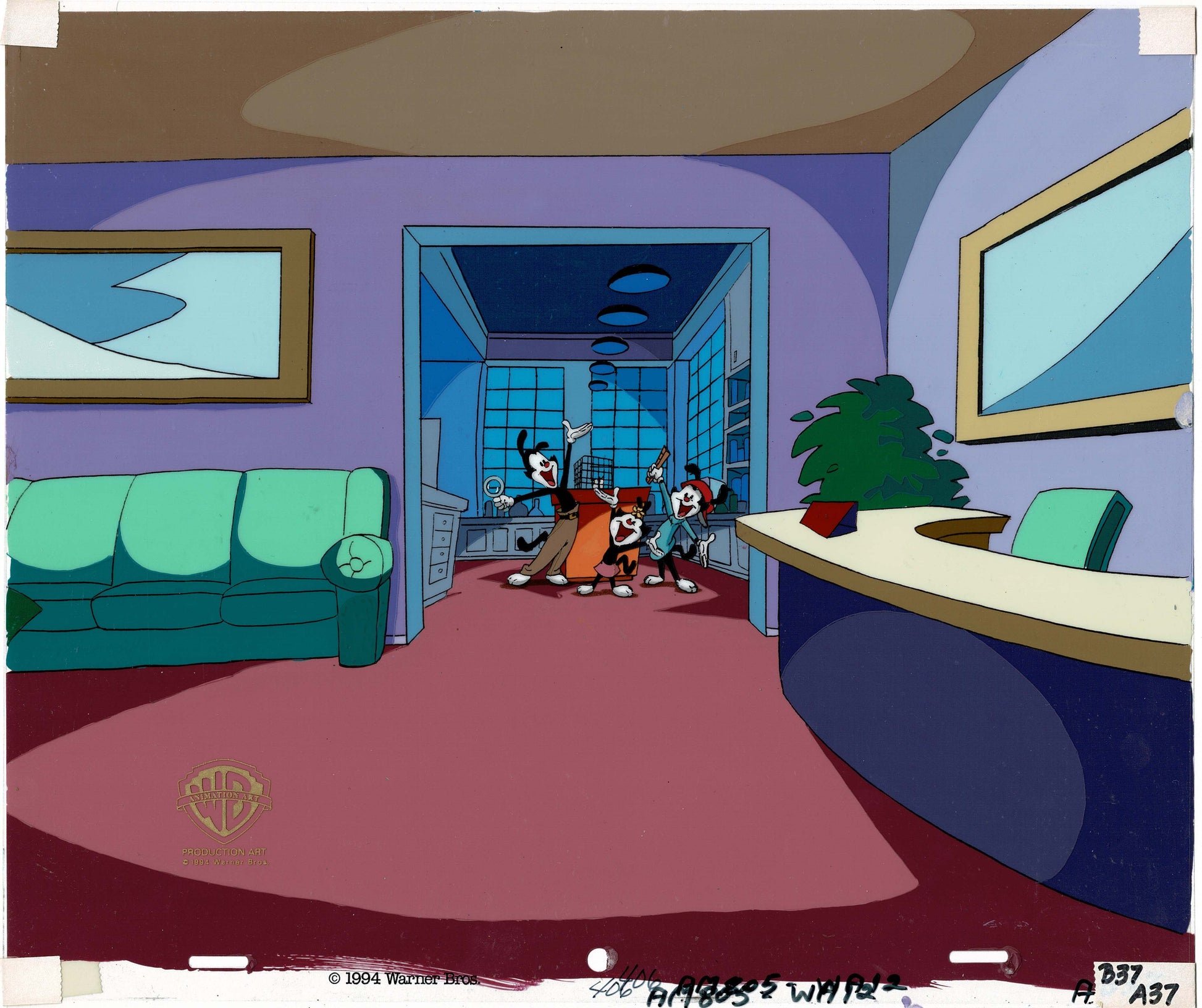 Animaniacs Pinky and The Brain Cel Setup Steven Spielberg 1993