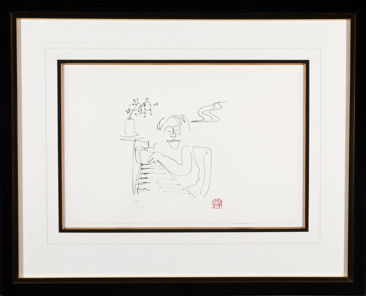 John Lennon Baby Grand Serigraph on Paper 1986 Ltd Ed AP Yoko Ono Signed Framed from Bag One Arts