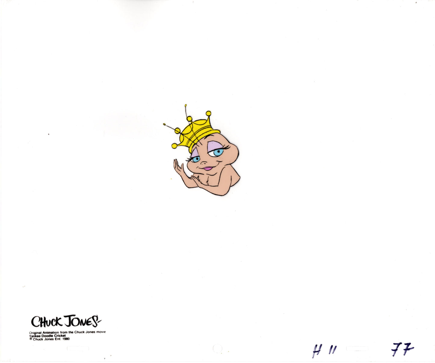 Chuck Jones Yankee Doodle Cricket 1975 production animation cel Seal COA 77