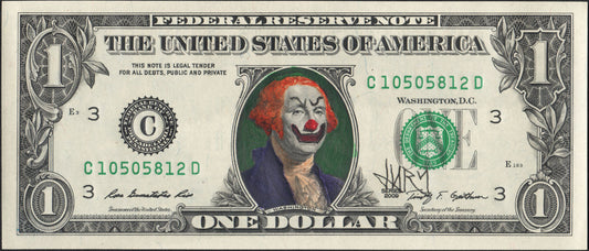 Original Hand painted Jury The Clown Dollar art CLOWN DOLLAR 2*