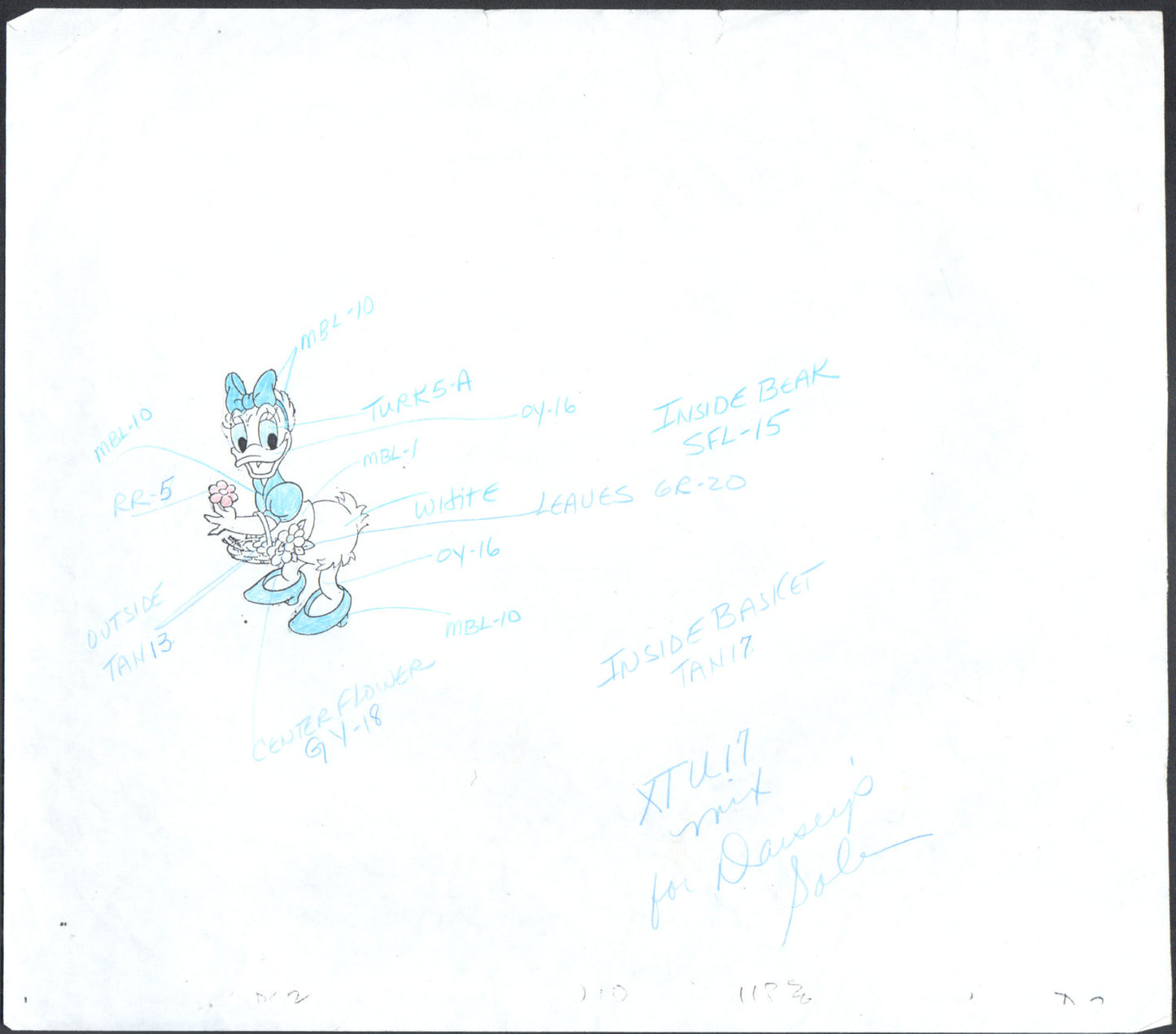 Daisy Duck Walt Disney color model xerox/drawing 2*