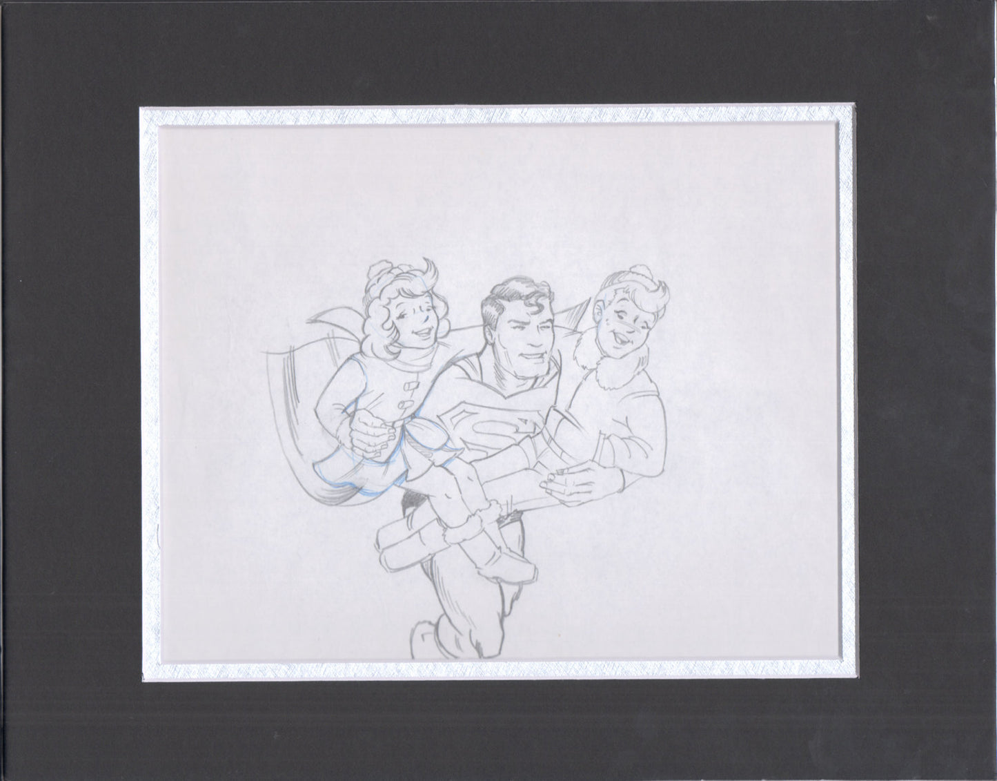 Superman VINTAGE production cel drawing COA 2*