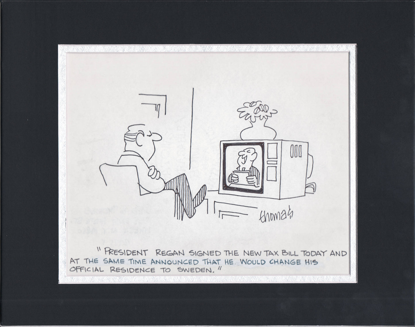 Fred Thomas Signed Original Gag Panel Original Comic Art Cartoon 2*