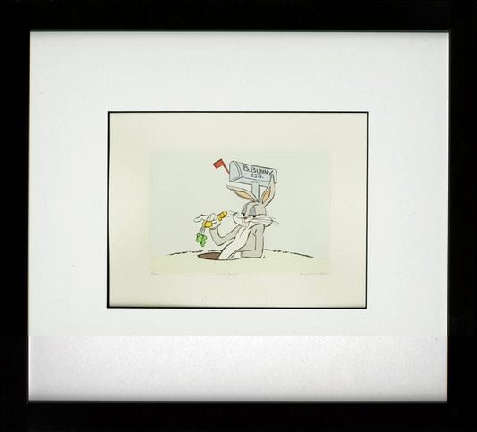 Chuck Jones Bugs Bunny Etching Warner Bros. Limited Edition of 500 FRAMED