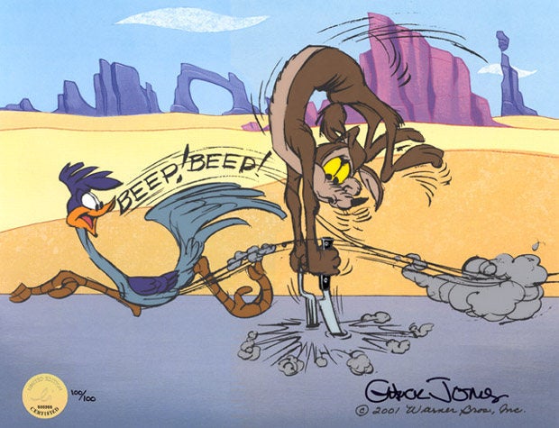 Chuck Jones "Fast and Famished" 2001 Warner Brothers Limited Edition Cel of 100
