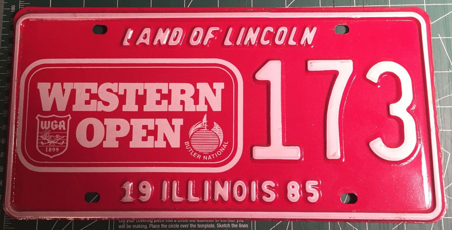 Golf Western Open 1985 Illinois special license plate Land of Lincoln