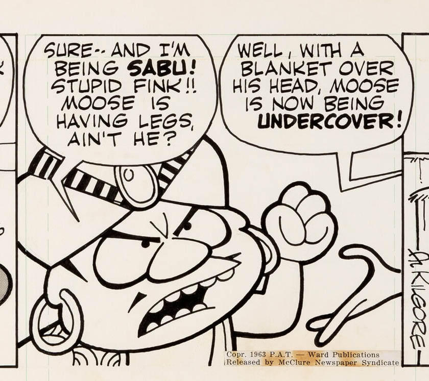 Rocky and Bullwinkle Original Ink Daily Comic Strip Art signed Al Kilgore 1963