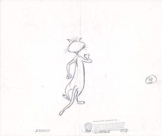 1981 Looney Tunes Warner Bros Animation cel layout drawing Clarence Looney Movie 3