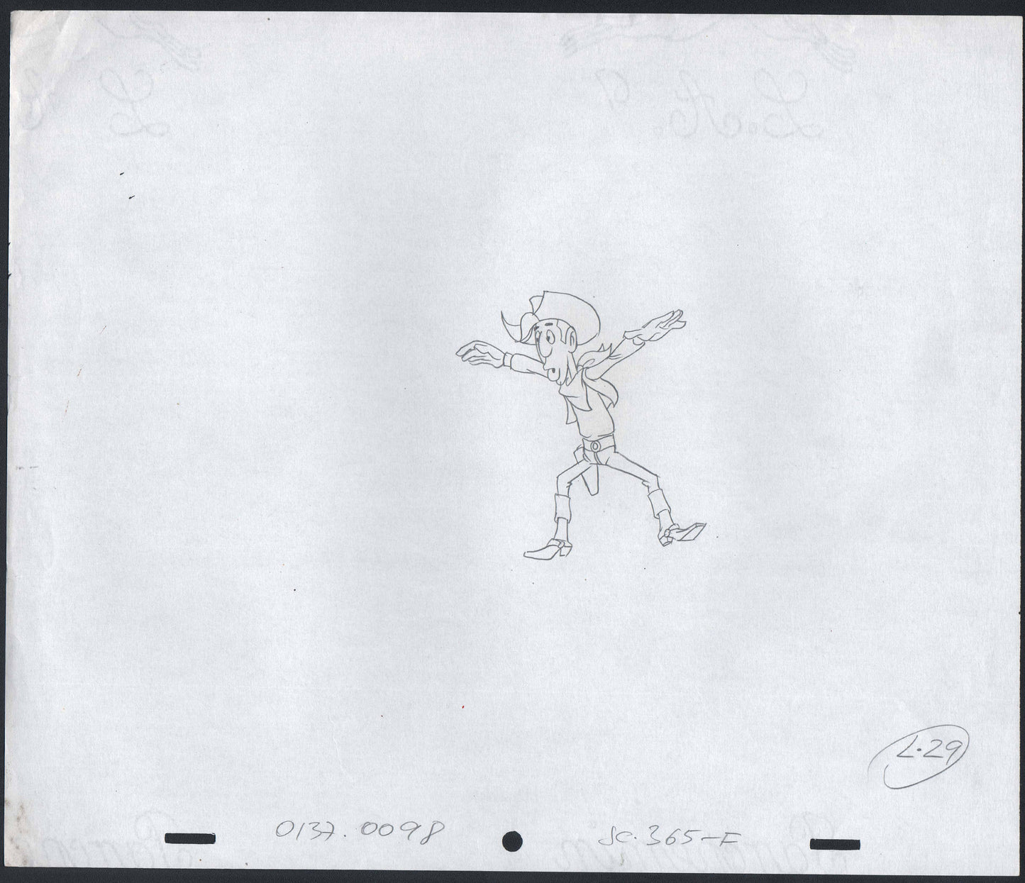 Lucky Luke original production cel Drawing Hanna-Barbera 1983