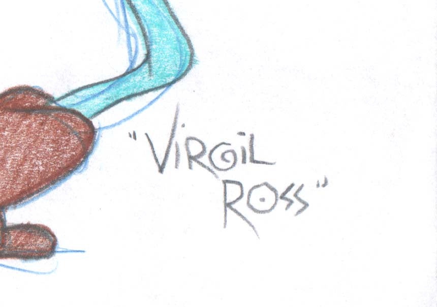 Original Warner Brothers Virgil Ross Model Sheet Animation Drawing