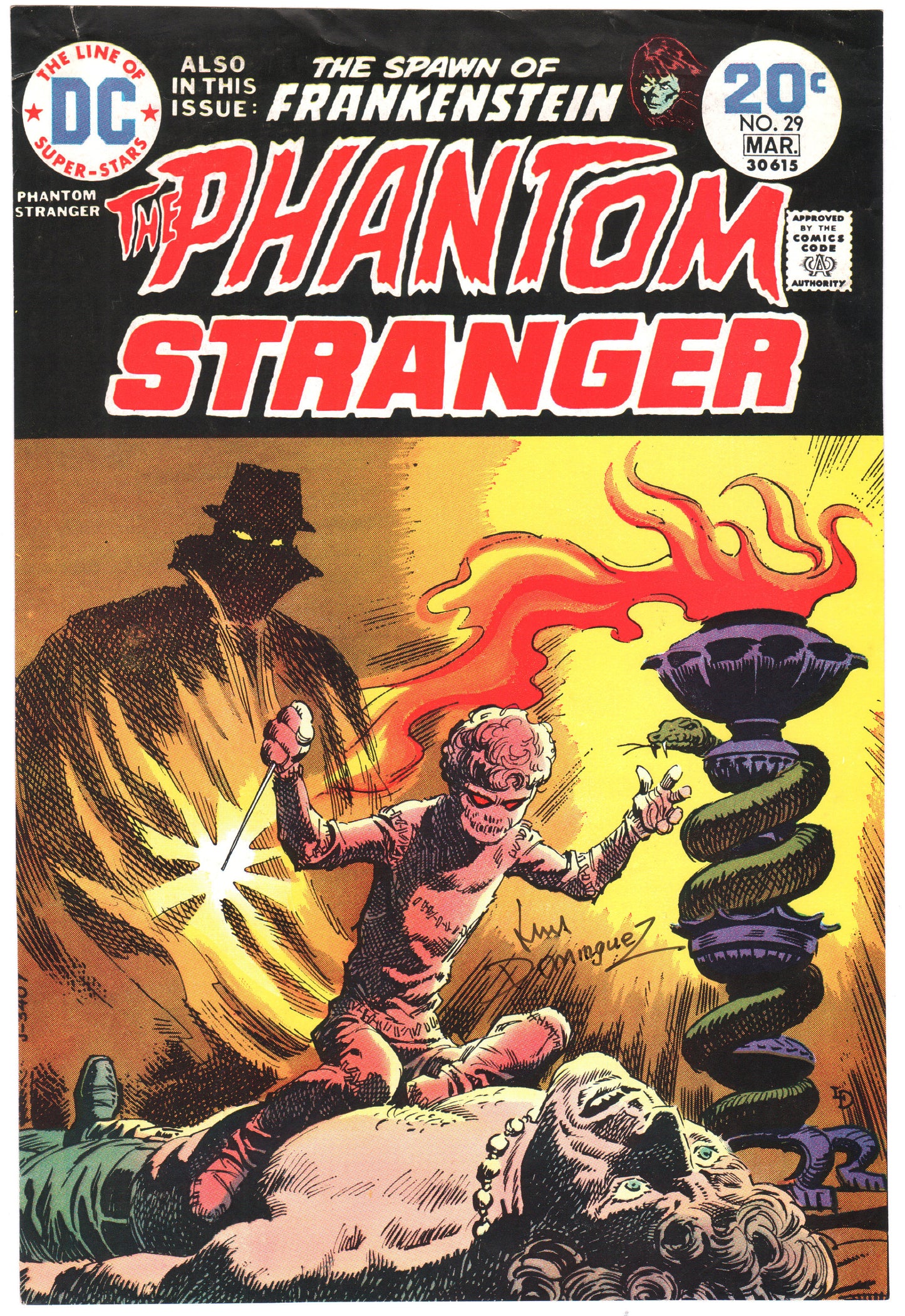Luis Dominguez The Phantom Stranger 29 Cover Approval Proof DC Comics 1974