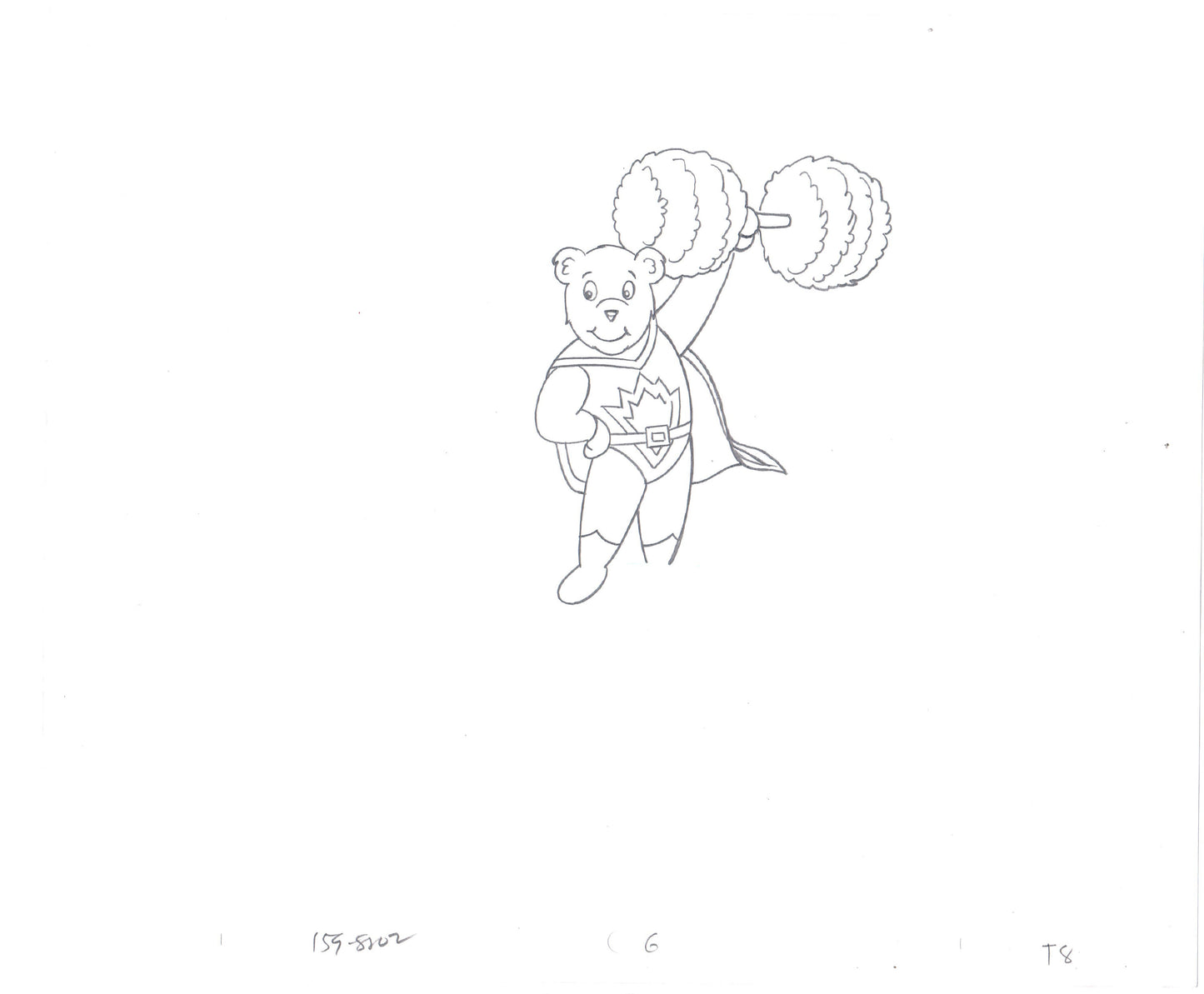 Superted Production Animation cell drawing Hanna Barbera 1989
