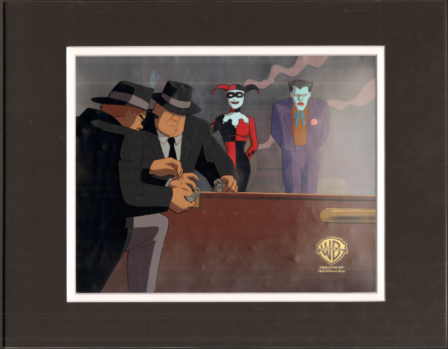 Batman Animated BTAS Harley Joker Production Cel and Original Background Warner Brothers - Near Key Master Setup 889
