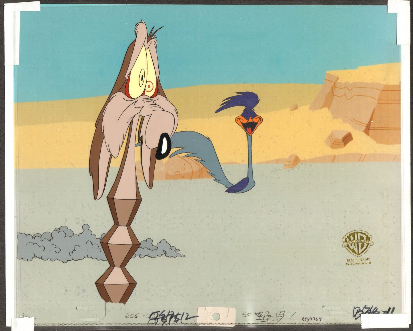 Coyote and Roadrunner Production Animation Cel Warner Brothers Looney Tunes 1994
