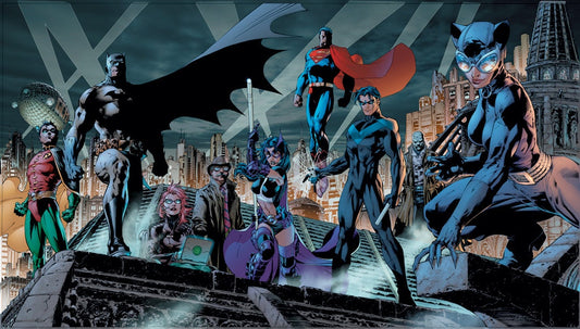 Jim Lee SIGNED Heroes Batman DC Giclee on Canvas Limited Ed of 100 Warner Bros