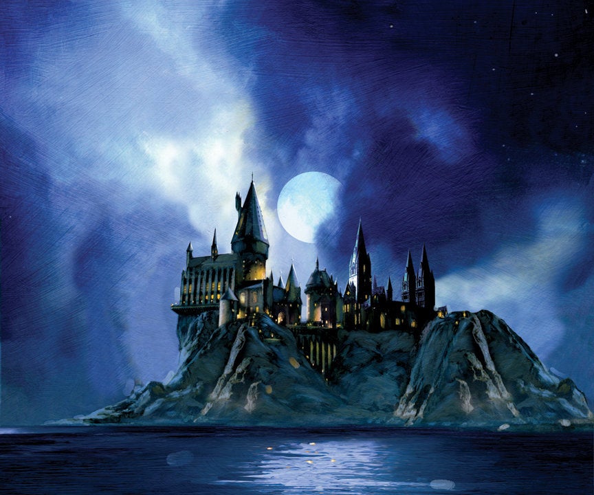 Harry Potter Full Moon at Hogwarts Jim Salvati SIGNED Giclee on Canvas Limited Edition of 100