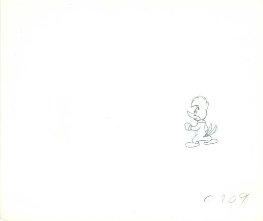 Woody Woodpecker Lantz Full-figure Vintage production animation cel drawing 209